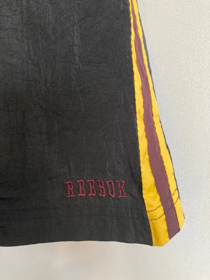 Reebok Men’s Shorts Black XXL Redskins Nylon Swim Trunks Stripe Trim Vtg #825 - Image 4 of 4