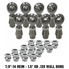 7/8" Chromoly Heim Joint 1.5" OD .120 Wall 4 Link Radius Rod End Kit HMS Spacers