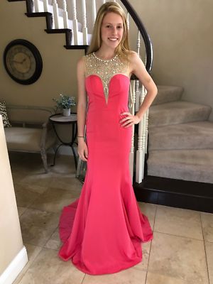 $460 NWT PINK/WATERMELON JVN BY JOVANI PROM/PAGEANT/FORMAL DRESS/GOWN  #48834 4 | eBay