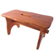 Piccolo sgabello in legno tinto a mano | Badi | panca laterale in legno di pino naturale sedia per bambini