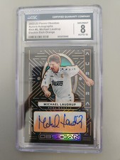 2022-23 Obsidian Aurora Autographs Michael Landrup Electric Etch Orange CGC 10