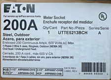 NEW Eaton UTTE5213BCH Outdoor Meter Socket 200 AMP 5 Jaw Lever Bypass Steel 3R