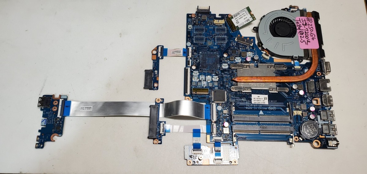 HP 250 G6 Laptop Motherboard i5-7200U @2.5Ghz CPU 8G Fan