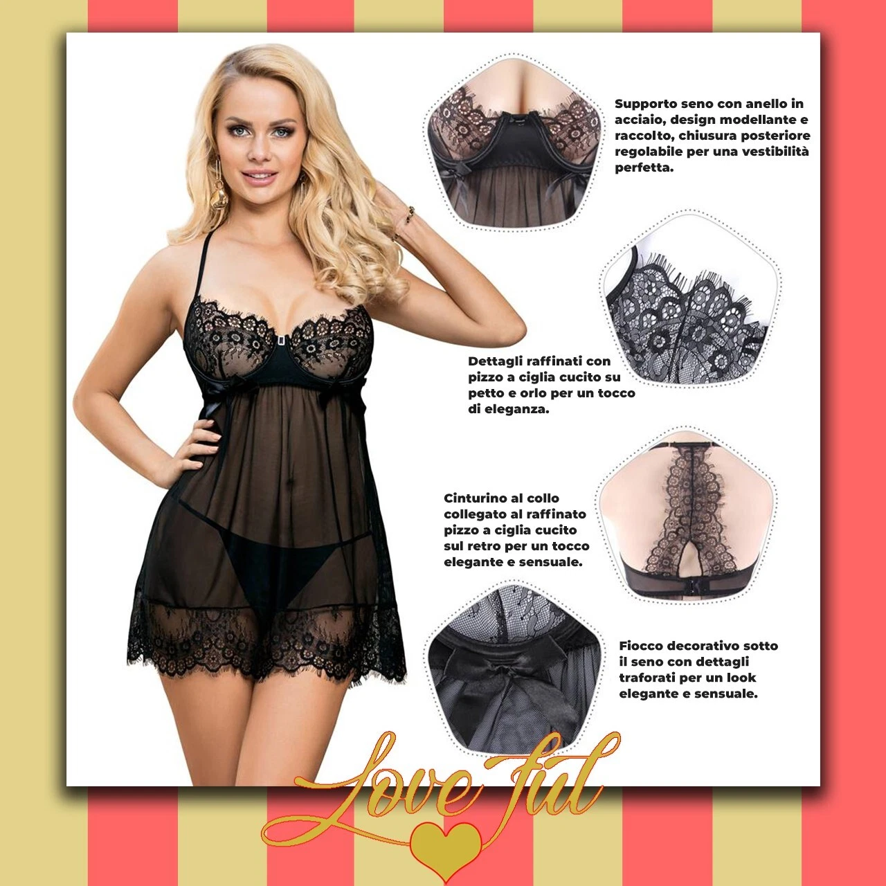 Regolazioni spalline e cintura