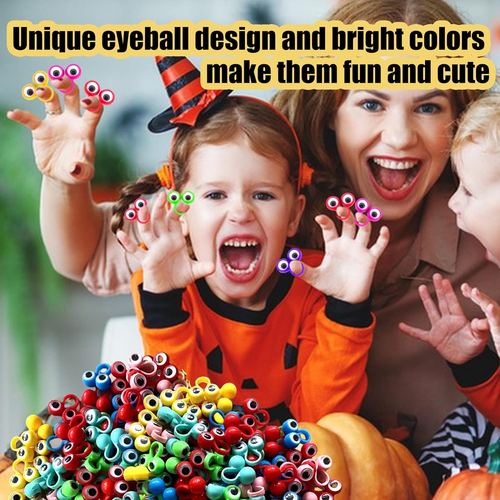 100 PCS Eye Finger Puppets Toys Set, Wiggly Eyeball Finger Puppet Eye On Rings f - Picture 4 of 12