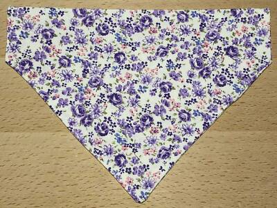 Floral Purple Pink Flowers Over the Collar Country Cat Dog Pet Bandana Neckwear