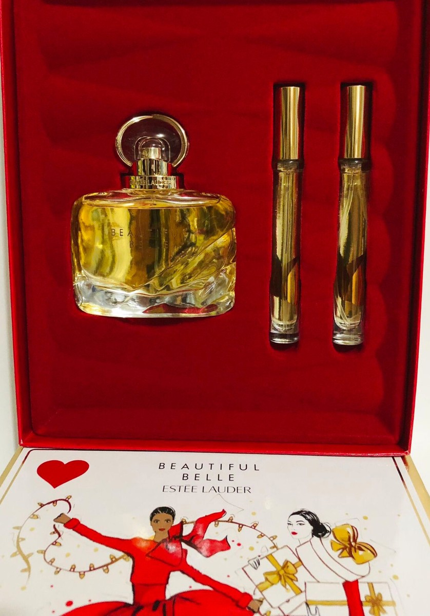 Estee Lauder BEAUTIFUL BELLE Perfume 50ml 1.7 oz Edp Spray 3pc