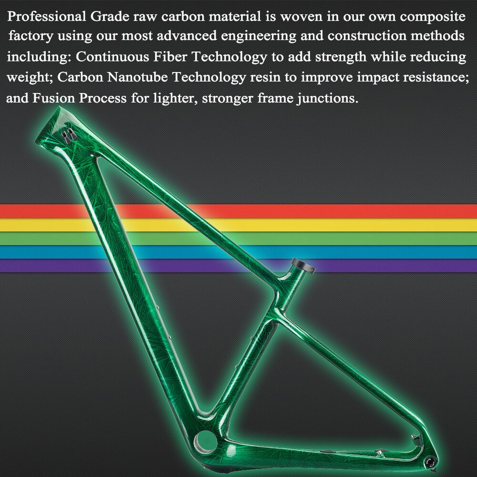 Cadre VTT Carbone AIRWOLF 29er T1000 - Rigide, 1100g, 148/142*12mm, Compatible Freins à Disque