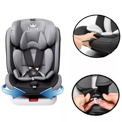 ISOFIX Baby Car Seat Child Seat 9-36KG 0-12 Anni Top Tether 5 Point Harness FARSAW - Picture 3 of 10