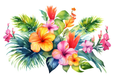 7X Autoaufkleber Sticker Tropical Flowers Aufkleber 9X9 cm