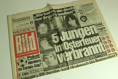 BILDzeitung 13.04.1982 April 13.4.1982 Geschenk 38. 39. 40. 41. 42. Geburtstag
