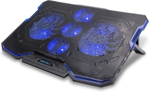 ENHANCE Cryogen Gaming Laptop Cooling Pad - Black/Blue - 第 1/9 張圖片