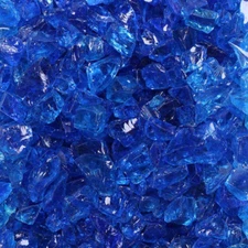 1/2 In. To 3/4 In. 10 Lbs. Tropical Blue Crushed Fire Glass In Jar
