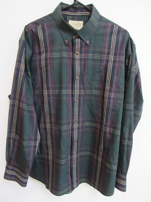#ad Cabela#x27;s Outfitter Series Multicolor Plaid Long Sleeve Button Down Shirt XL Reg $18.02