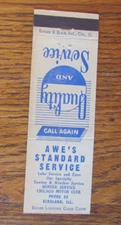 AWE'S STANDARD GAS STATION MATCHBOOK COVER: KIRKLAND, ILLINOIS MATCHCOVER -B22