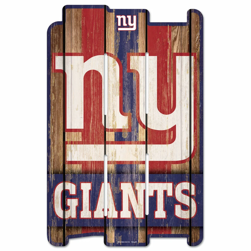 NFL New York Giants NY Plank Fence Wood Sign Holzschild Holz Deko Zaun 43x28cm - Bild 1 von 1