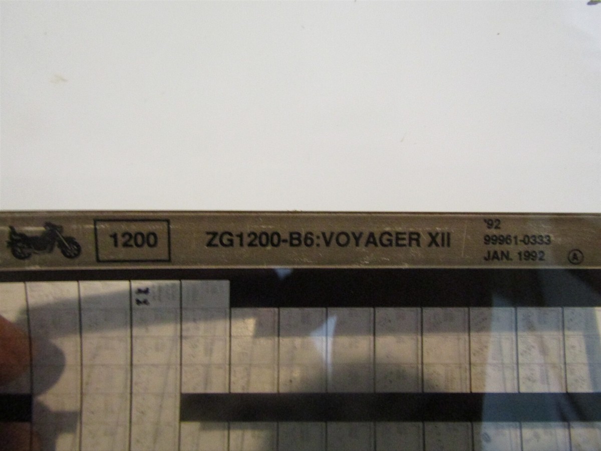 KAWASAKI 1992 ZG1200-B6 SERIES MOTORCYCLE MASTER PARTS CATALOG
