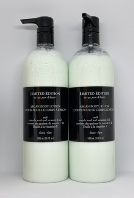 (2) Argan Body Lotion w/ Marula Seed & Vit E Oil 33.8fl oz Pure & Basic New