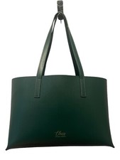 DIVINA FIRENZE Class Italy Genuine Leather Green Large Tote Shoulder Bag