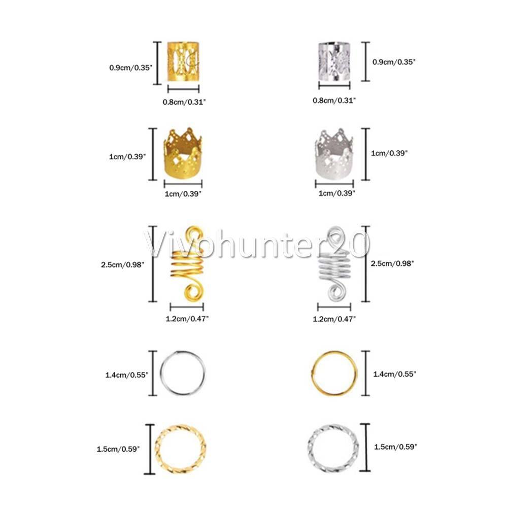 HOT Dreadlock Hair Braid Cuff Clips Bead Ring Wrap Adjustable Jewellery