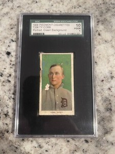 SGC 1 1909 T206 TY COBB GREEN PORTRAIT PIEDMONT 150 HOF GREAT LOOKING CARD