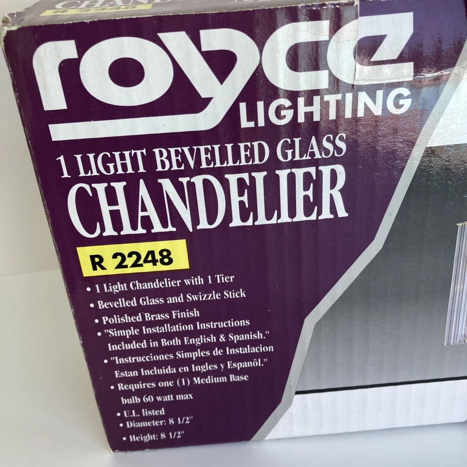 NEW Royce Lighting 1 Light Bevelled Glass Chandelier R 2248 - $89.00 Retail - Image 3 of 4