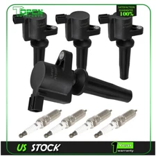 4 Pack For 2013-2020 Ford Fusion 2.5L L4 Ignition Coil and Spark Plug