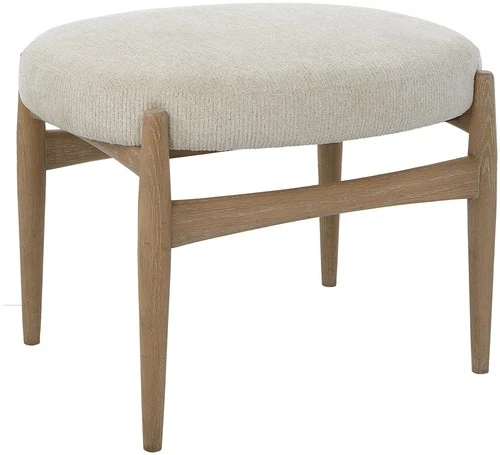 Uttermost 23736 Acrobat 25"W Hardwood Framed Polyester Bench - White - Picture 1 of 5