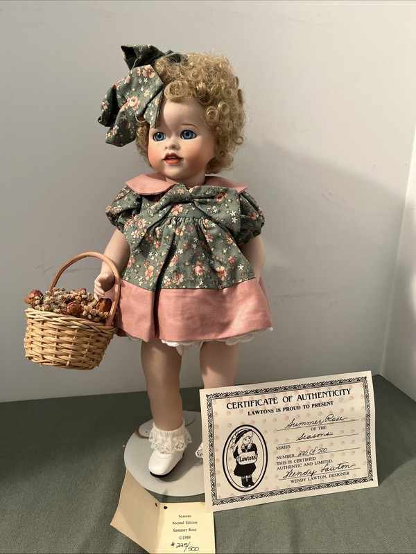 Vintage Lawtons Seasons Summer Rose #225/500 With Certificate Retired/Rare