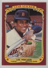 1986 Fleer Star Stickers Lou Whitaker #126 l5x