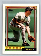 1992 Topps Rookie RC #282 John Wehner Pittsburgh Pirates Baseball Card. rookie card picture