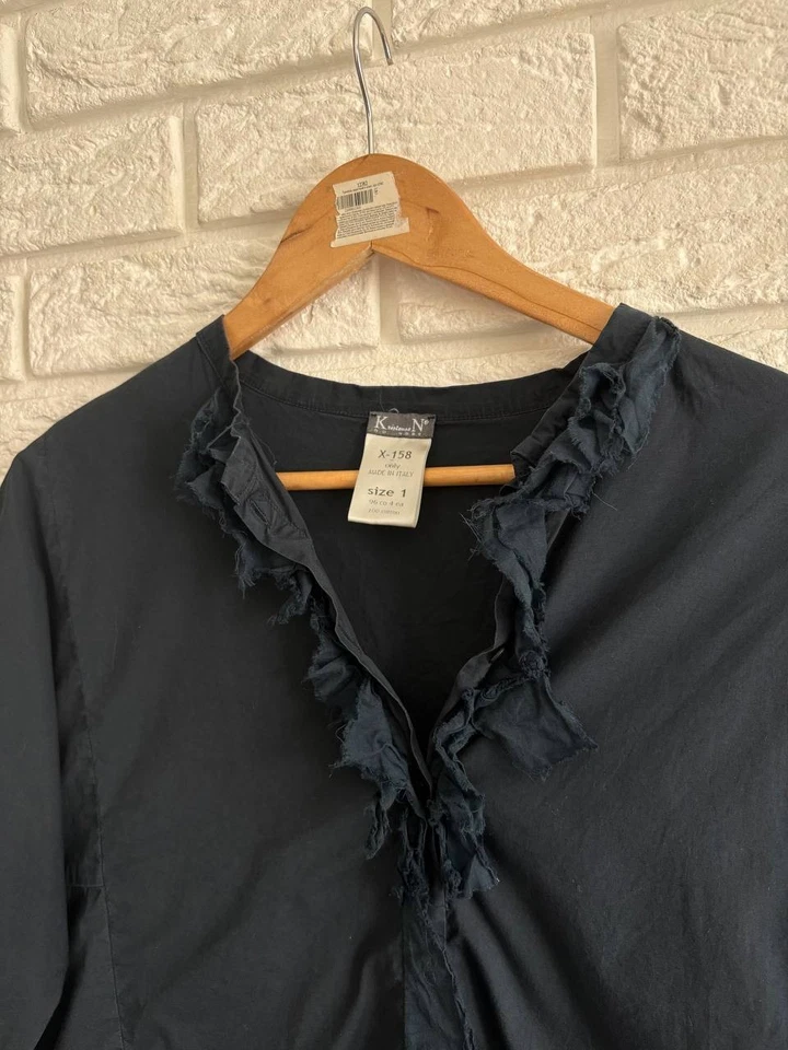 Kristense N du nord dark blue women's blouse shirt Vintage Made in Italy size 1 - Image 3 of 4