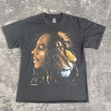 2007 Bob Marley Shirt Mens Size Large Black Lion Graphic Zion Rootswear