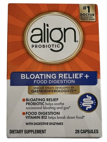 Align Probiotic Bloating Relief & Food Digestion 28 Capsules Exp02/2027+ New!