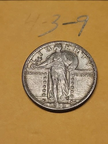 1918 Standing Liberty Quarter XF Lot3-9