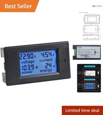 Digital Ammeter Voltmeter Multimeter 6.5-100V 20A LCD Battery Power Monitor