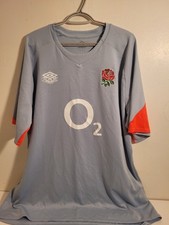 England Herren Rugby Shirt Training Oberteil Umbro Grau Kurzarm XXXXLarge 2024