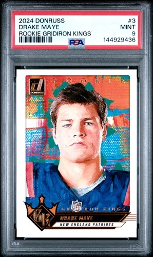 2024 PANINI DONRUSS ROOKIE GRIDIRON KINGS #3 DRAKE MAYE ROOKIE RC PSA 9