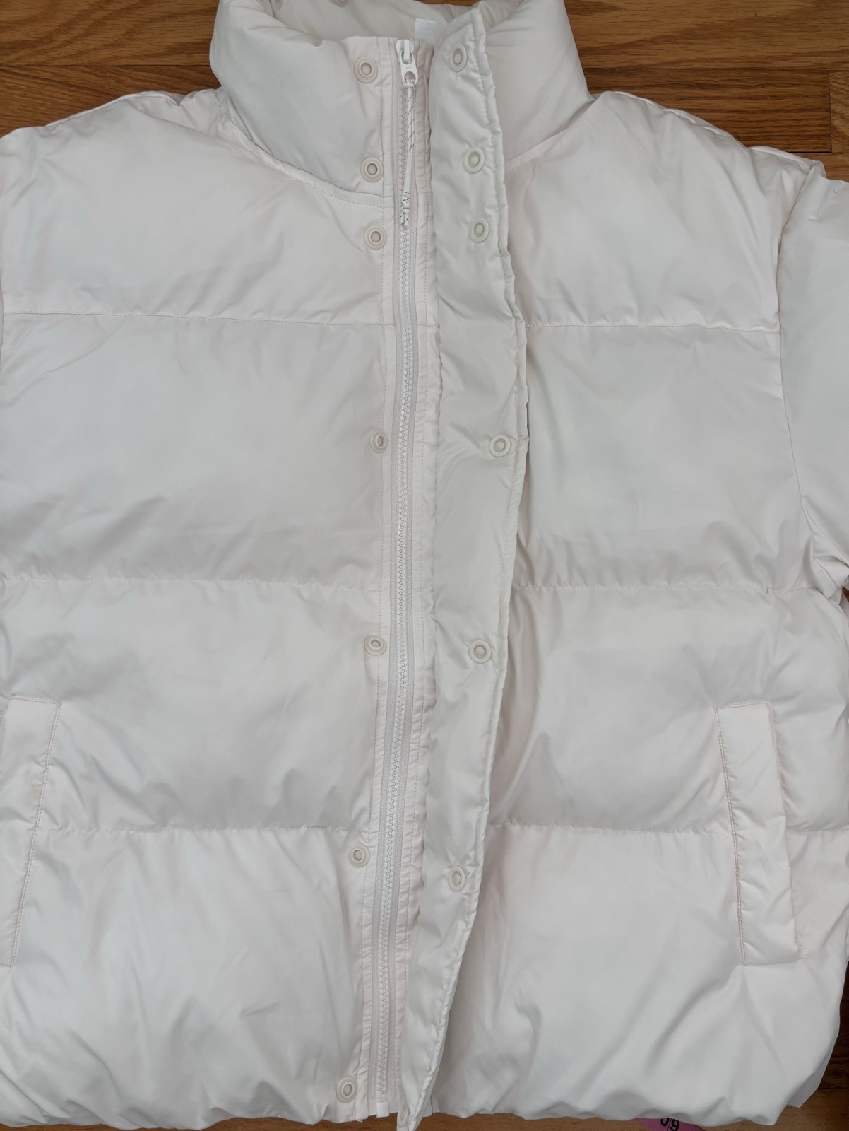 Fabletics Essential Puffer Womens Jacket Bone/Whi… - image 9