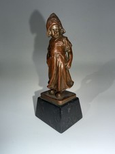 Antique Paul Ludwig Kowalczewski Bronze Sculpture - "Dutch Schoolgirl" c. 1900