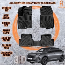 3d Molded Car Floor Mats Liners For Peugeot 3008 2024-2025 All Season Heavy Duty
