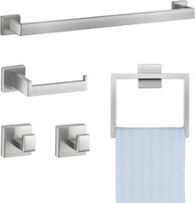 Brushed Nickel Bathroom Hardware Set 5 Pieces Bathroom Accessories Set Stainless