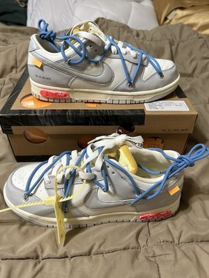 Nike Off-White Dunk Low Lot 05 Sail Neutral Grey DM1602-113 Leather Upper Men