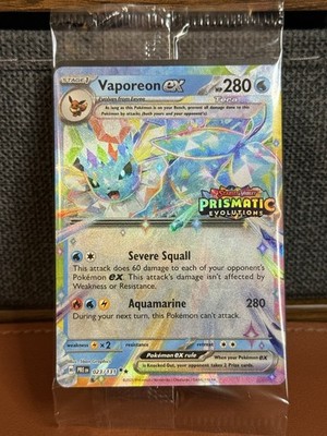 Vaporeon EX Prismatic Evolutions STAMPED Sealed Promo Card 023/131 Surprise Box