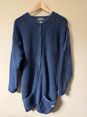 Blue Willi's Indigo Denmark 100% Cotton Sweater Jacket Cardigan Denim Accent XL