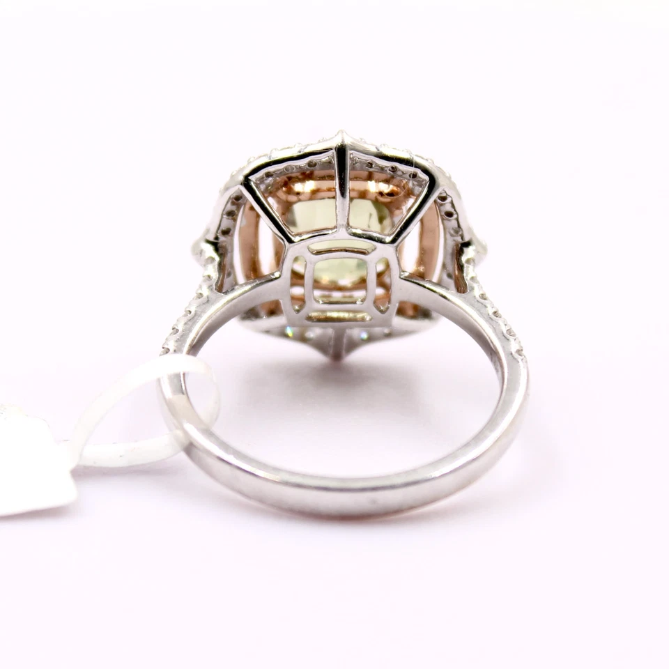 Anillo de cóctel multitono 14k de alejandrita y diamantes certificado por GIA 3,16 quilates Foto 3 de 4