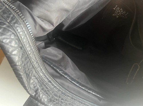 Black Faux Leather Large Bag With Detachable Shoulder Strap. New. - Picture 4 of 4
