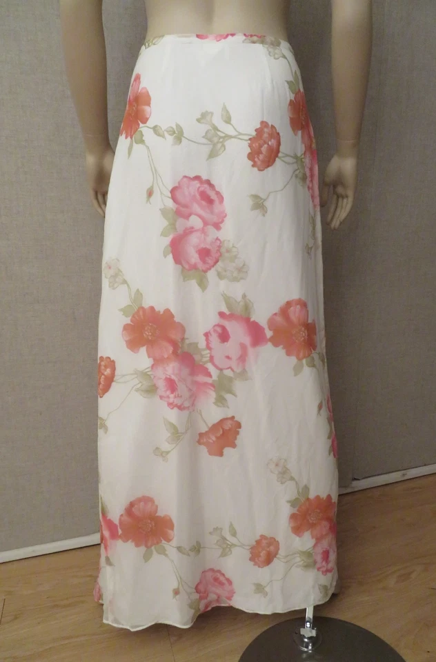 Maxi Falda Larga Envolvente De Colección Ann Taylor Noche Floral Años 90’s 100% Seda Talla 6 S Nueva Sin Etiquetas Foto 3 de 4