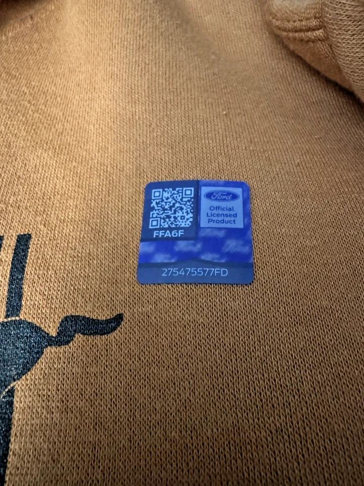 Sudadera con Capucha Ford Naranja RoadTrip Mustang - Talla Grande Clásica Mach1 Arte Licencia LEER Foto 4 de 4