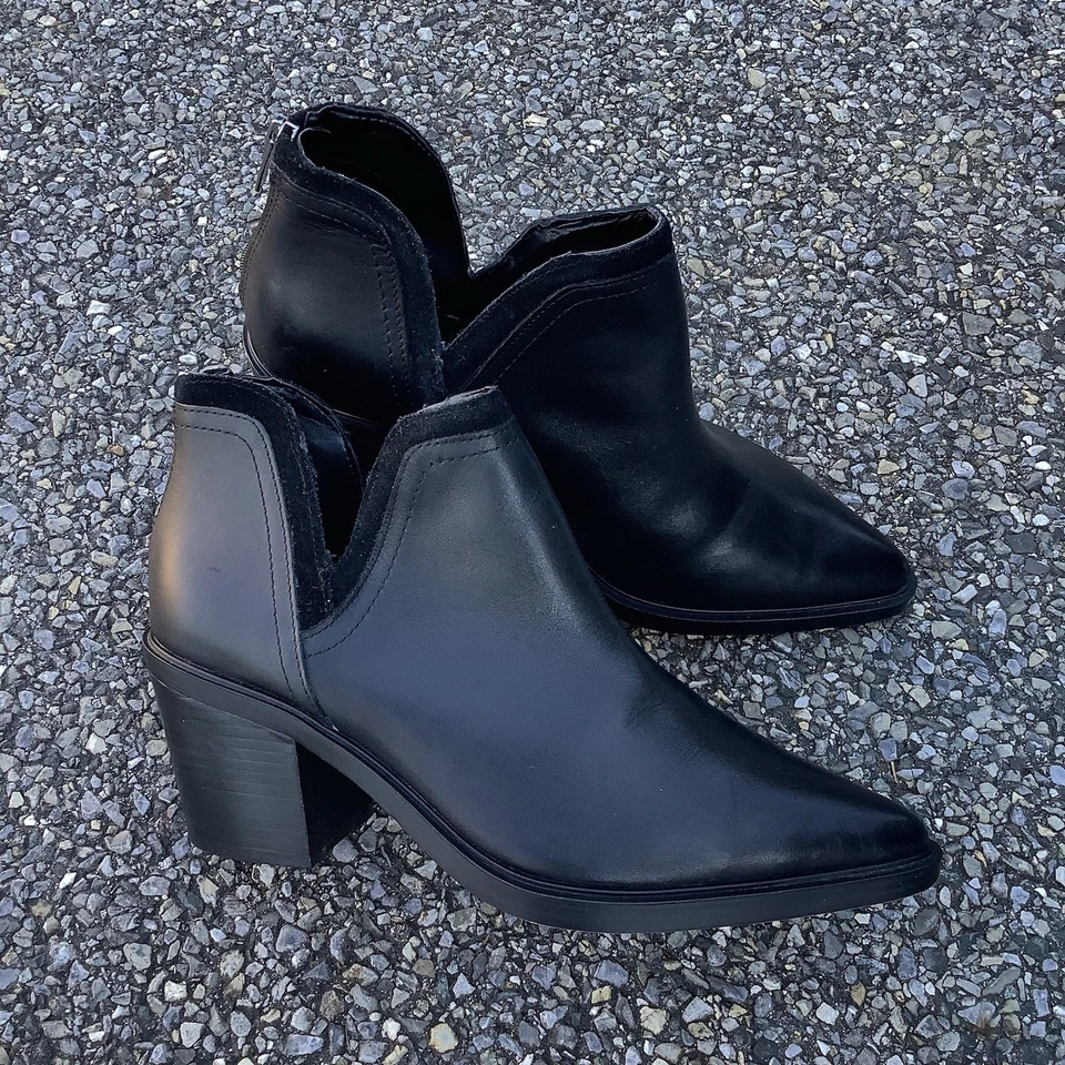 VINCE CAMUTO женщин RIGGIE ботинок вырез лодыжки ботинки 11 M черная кожа - Изображение 3 из 4